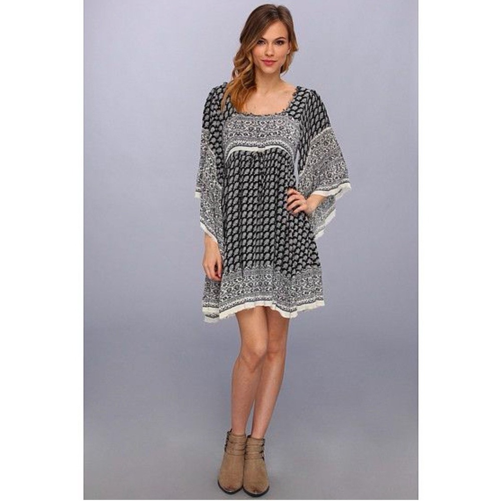 Free People Black and White Mini Dress